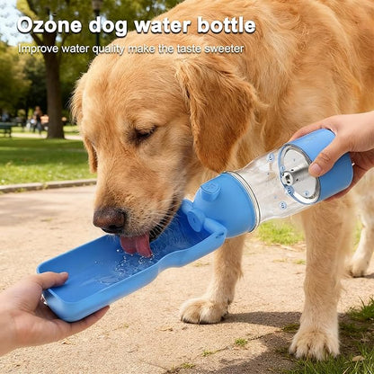 Portable Dog Water Bottle Active Oxygen Puppy Water Bowl & Dispenser for Travel, Improves Taste and Boosts Immunity for Pet Health Care Water Bottle (A-013B-blue)