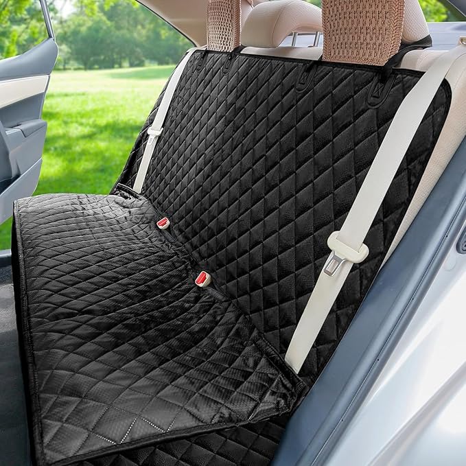 PETICON Dog Car Seat Covers, Full Protection Front Seat Car Cover for Cars and Nonslip Durable Pet Back Seat Bench Covers for Trucks, SUVs, Jeep, Bundle