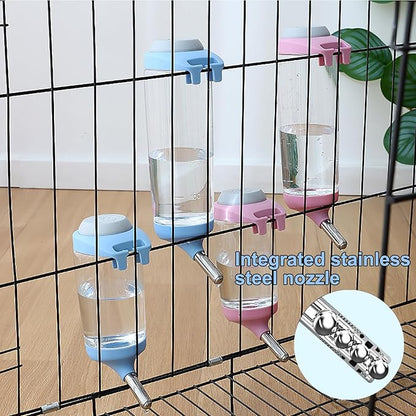 Dog Crate Water Bottle - 12 oz No Drip Kennel Pet Water Dispenser, Easy-to-Use Cage Water Bottle for Dogs, Cats, Small Animals, 350ML, Blue