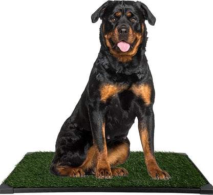 Artificial Grass Puppy Pee Pad for Dogs and Small Pets - Set of Three 41x27 Inch, Reusable 4-Layer Turf Pads for Dogs - Indoor and Outdoor Fake Grass Potty Pet Supplies by PETMAKER