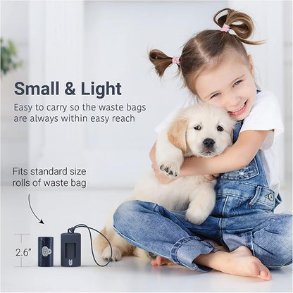 SVD.PET Dog Poop Bag Dispenser, Retractable Waste Bag Dispenser, Lightweight Poop Bag Holder, Stretchy Strap Fits Any Dog Leash, Doggy Walking Accessory (Black)