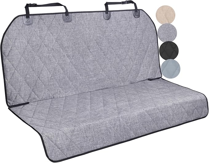 VIVAGLORY Dog Seat Cover Quickcover Seat Protector for Dog, Backseat Cover for Car SUV & Truck, Back Rear Backseat Bench Protector, Large, Heather Black