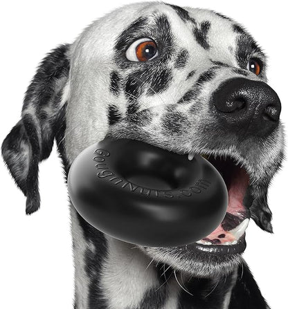 Goughnuts — Dog Toys for Aggressive Chewers | Virtually Indestructible Dog Toys for Medium Breeds Such as Pit Bulls | Heavy Duty Dog Toy | Black