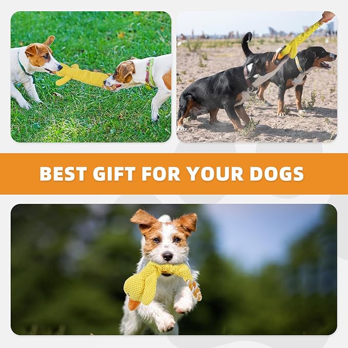 KOOLTAIL Duck Dog Toys, Tough Plush Dog Chew & Squeaky Toys with Crinkle Paper, Interactive Training & Tug of War Puppy Teething Toy for Indoor Outdoor Play, Soft Pet Toy for Small Medium Large Dogs