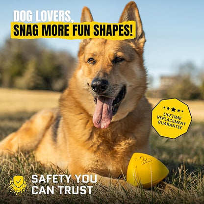 Virtually Indestructible Pyramid Dog Toy - Lifetime Replacement - Tough, Durable Chew Toy for Aggressive Chewers - Safe Non-Toxic Natural Rubber - Chew, Tug, Fetch - Med/Large Breed - 5"x4"