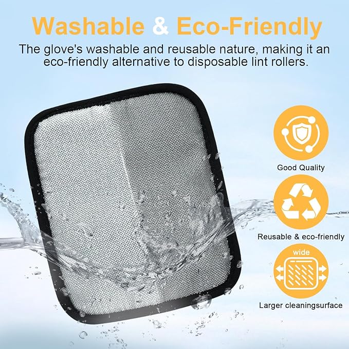 Pet Hair Removal Glove for Cats & Dogs, 2025 Newly Upgraded Electrostatic Pet Hair Removal Gloves, Reusable Pet Hair Remover Tool for Clothing, Couch, Carpet, Car Seat (2PCS)