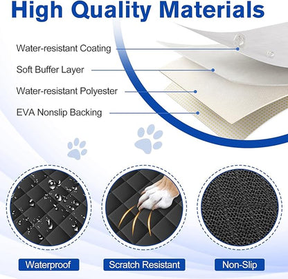 NECKORY SUV Cargo Liner for Dogs - Waterproof Dog Car Seat Cover Mat for SUVs, Sedans, Vans & Trunks with Non-Slip Bumper Flap Protector, Scratchproof Large Size Universal Fit, Grey
