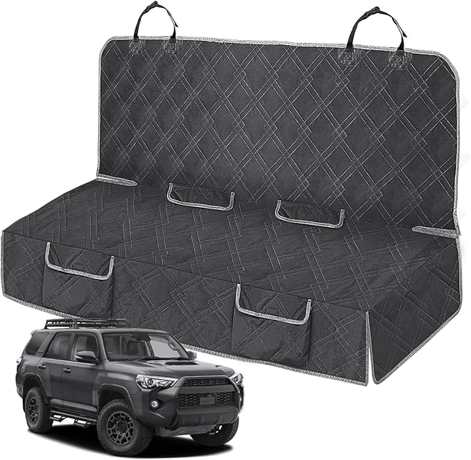 Dog Car Seat Cover Compatible with Toyota 4Runner 4 Door 2009-2024, Waterproof Pet Bench Seat Cover for Back Seat, 600D Heavy Duty Scratch Proof Nonslip Truck Seat Covers for Dogs