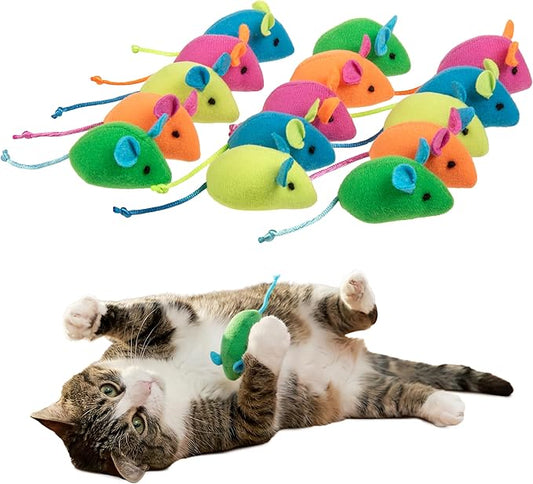 SmartyKat Skitter Critters Catnip Mice Plush Cat Toy Value Pack with Pure & Potent Catnip, Stimulating for Cats & Kittens, 15-Pack