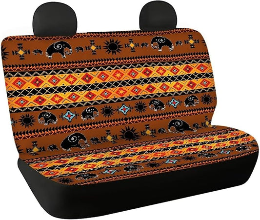 AFPANQZ Elephant Stripes Full Wrap Car Seat Covers Rear Bench Protection Cushion Backseat Mats Against Dirt & Pet Fur Dust-Proof Universal Car Accessories Decoration Set