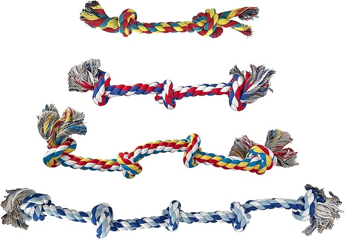 Knotted Rope Chew Toy for Dogs - Large Four Knot 28"