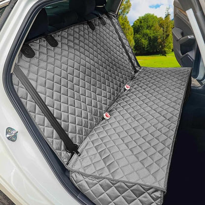 PETICON Waterproof Scratchproof Pet Bench Seat Covers for Cars, SUVs, Nonslip Durable Back Seat Cover for Dogs, Washable Backseat Protection, Gray
