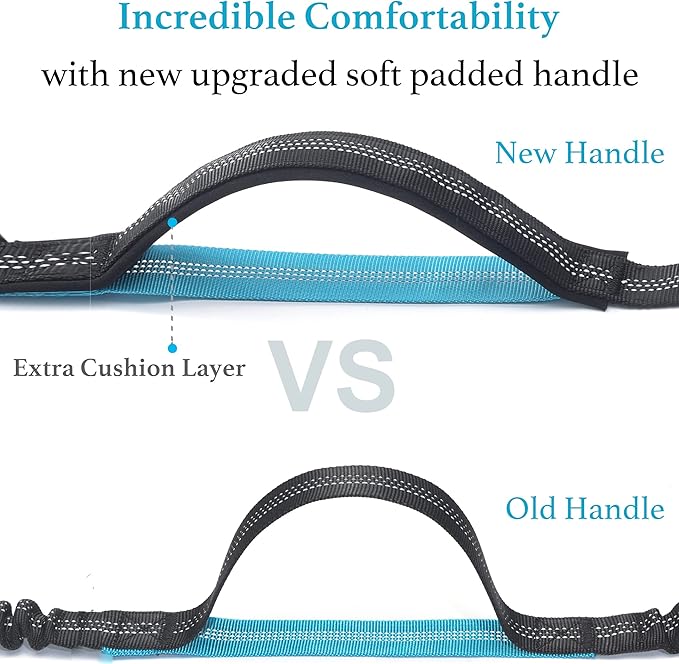 iYoShop Retractable Hands Free Dog Leash - Dual Handle Bungee Waist Leash for Small, Medium and Large Dogs (Small, 8-25 lbs, Black)
