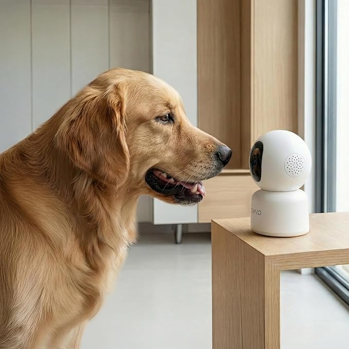 2K HD Pet Camera - 360° Smart Puppy Monitor with 5GHz & 2.4GHz Dual-Band WiFi, Smart Motion Tracking, 2-Way Audio, Night Vision, Indoor Camera for Dogs & Cats, Works with Phone App.