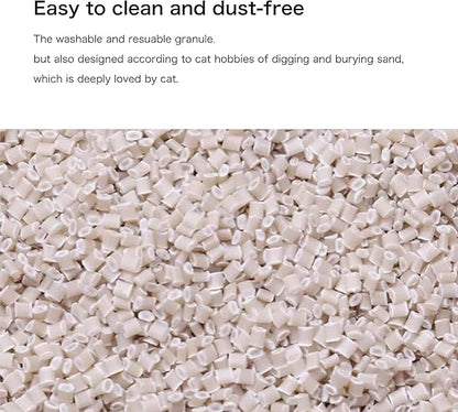 Cat Litter Box Washable Granules Refills. Compatible to Cat Genie Refills. Great for cat Toilet Training kit. Compostable and Flushable. 7lbs Package