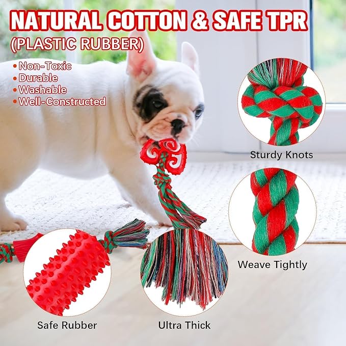 BINGPET 8 Pack Dog Rope Toys for Small to Medium Dogs, Interactive Dog Toys for Teething, Tug of War, Training