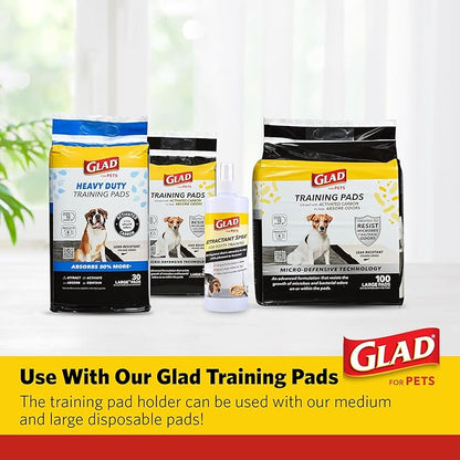 Glad for Pets Puppy Potty Training Pad Holder for Disposable Pads - Puppy Potty Tray, Dog Potty Training Tools for Indoor Pee Pad Station, Potty for Dogs - Fits 23" x 23" or 17.5" x 23.5" Pads