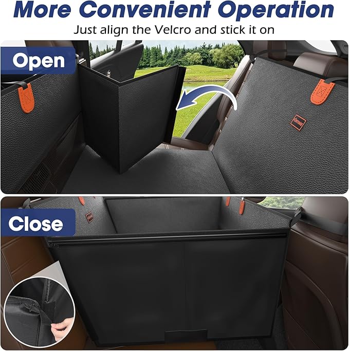 FURTIME XL Dog Car Seat, Upgraded PU Leather Back Seat Extender with Hard Bottom, Waterproof Pet Car Seat Cover for Large Medium Sized Dog, Pet Hammock for Cars, SUVs, Trucks