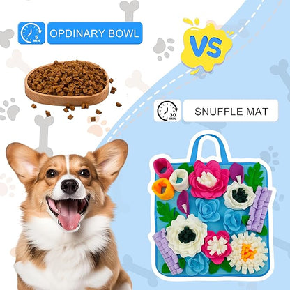 Snuffle Mat for Dogs Sniffing Feeding Mat for Small and Medium Breed Dogs and Cats Non-Slip/Portable/Durable Interactive Puzzle Pet Puppies Toys Encourages Natural Foraging Skills