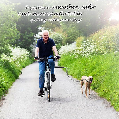 Hands-Free Bicycle Dog Leash for Cycling - 180° Rotating or Fixed Quick-Attach System, Built-in Shock-Absorbing Spring, Anti-Pull Design, Thick Steel Wire Rope 550 lbs (Carbon Fiber)