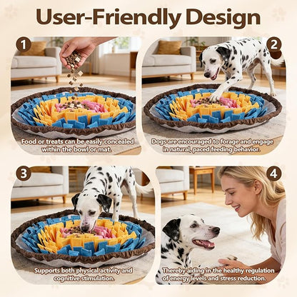 Snuffle Mat for Dogs Cats, Interactive Pet Non Slip Sniff Mat for Slow Eating Cognitive Puzzle Feeder for Enrichment Mental Stimulation Toys Keeping Boredom Away