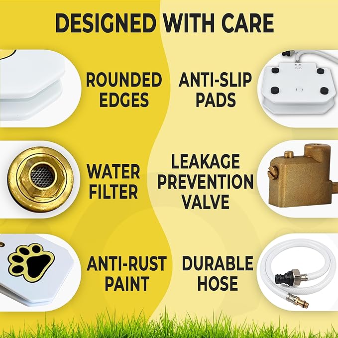 Trio Gato's Outdoor Dog Water Fountain Step On, Dog Sprinkler Paw Activated, Drinking Pet Dispenser, Provides Fresh Water, Sturdy, Easy to Use