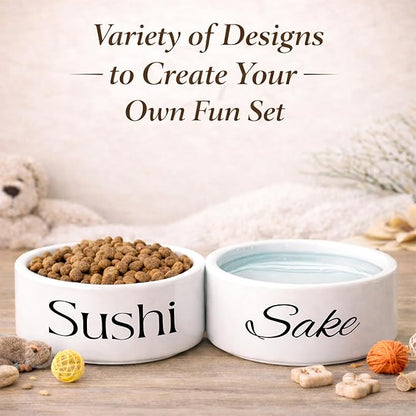 Custom Pet Bowl for Dogs & Cats | Personalized Food & Water Dish with Name | Microwave & Dishwasher Safe Ceramic Feeding Bowl | Gift Idea for Puppy, Kitten & Rabbit Owners | White – Small
