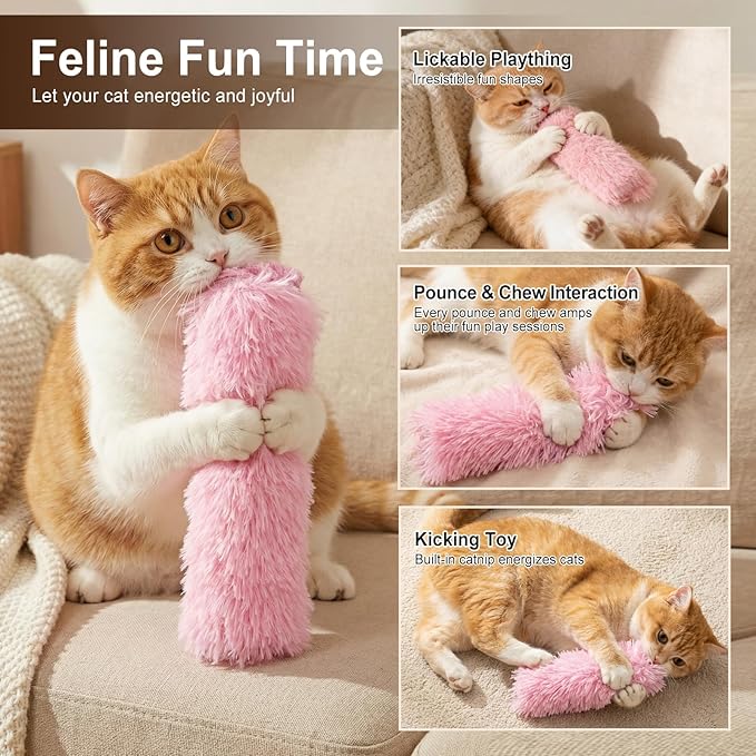 Cat Toys Pillows 6Pcs Catnip Kicker Toys for Cats Promotes Kitty Exercise