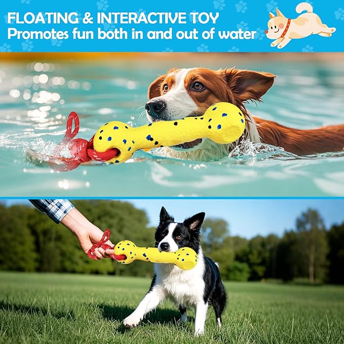 BABORUI Floating Dog Pool Toy – Durable E-TPU Dog Water Toy for Fetch & Chew, Bright Floating Dogs Toys for Pool, Beach & Outdoor Play – Dogs Beach Essentials (Yellow Stick)