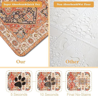 Dog Food Mat for Floors Waterproof Quick Dry Pet Placemat Cat Feeding Bowls Mats for Food and Water, Eco-Friendly Dog Accessories Diatomite Pets Supplies 12" X 20"