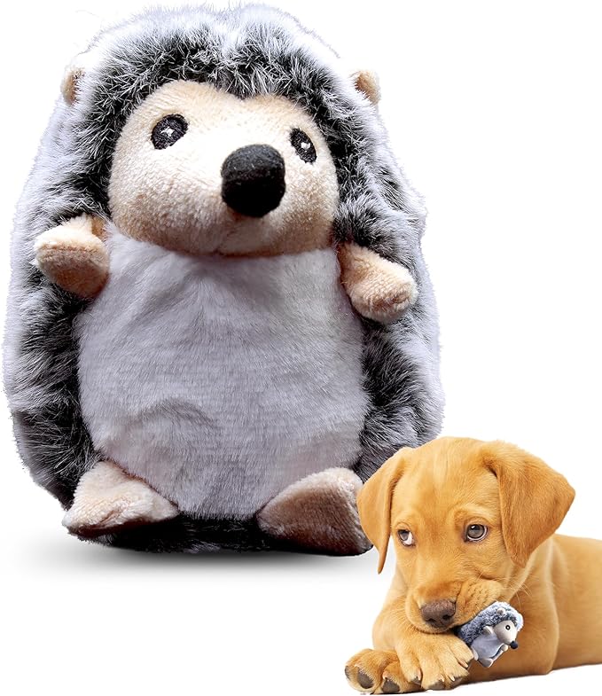 PetSport Tiny Tots Little Hedgie - Hedgehog Stuffed Animal Dog Toy with Squeaker, Interactive Puppy Toy, Squeaky Plush - Little Hegdie (Pack of 1)