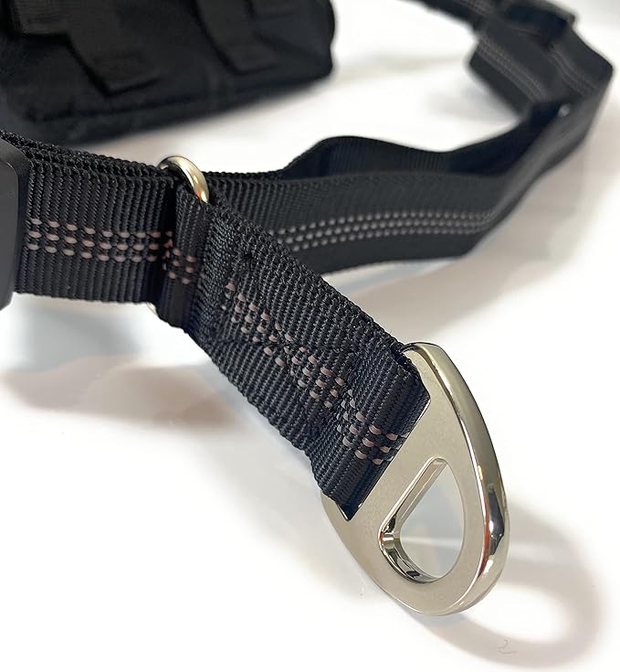 Hands-Free Dog Leash with Locking Carabiner & Waterproof Pouch – Adjustable Waist Belt for Running, Walking & Hiking with Reflective Design