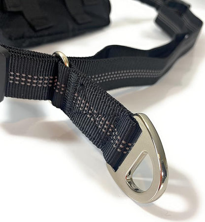 Hands-Free Dog Leash with Locking Carabiner & Waterproof Pouch – Adjustable Waist Belt for Running, Walking & Hiking with Reflective Design