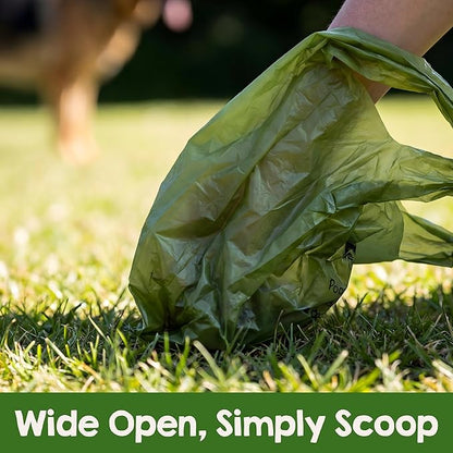 GREENER WALKER Tie Handles Poo Bags for Dog Waste, 600 Doggy Waste Bags Extra Thick Strong 100% Leak-Proof (Green)