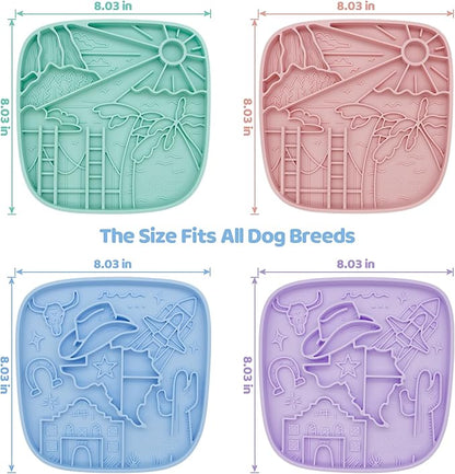 Puzzle Feeder Dog Lick Mat,Freezable Dog Enrichment Toys for Mental Stimulation and Anxiety Relief, Silicone Lick Mat for Dogs and Cats, Dog Slow Feeder that Supports All Types of Food, Blue