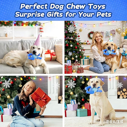 Furdog Dog Toys for Aggressive Chewers, Indestructible Chew Toys for Medium Large Breeds(20-80lb), Durable Squeaky Tough Dog Toy to Keep Them Busy (Bacon Flavor, Blue)