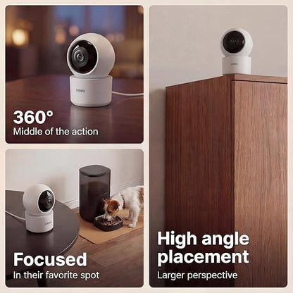AI Pet Camera Indoor with Phone App, Dog Camera with Speaker, Multi-Pet Recognition & AI Day Summary, 2K 3MP Cat Camera for Indoor, 360° Auto Tracking, Night Vision, 2-Way Talk, WiFi 2.4G/5G