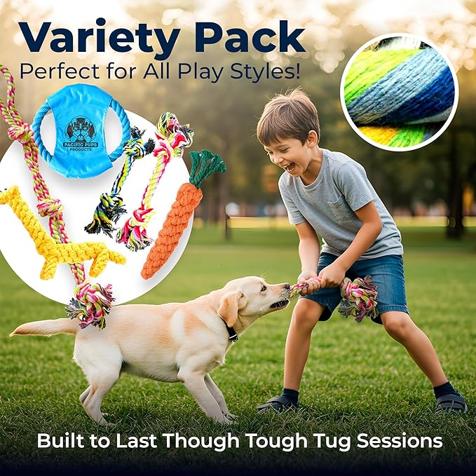 Pacific Pups Puppy Teething Toys -11 Pack Puppy Chew Toys for Teething - Gentle Rope Dog Toys - Multipack Chew Toys for Puppies 0-6 Months