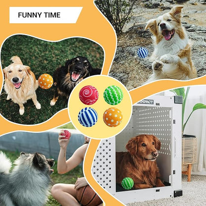 AMA SPORT Squeaky Tennis Balls for Dogs 4 Pack 2.0" Small Tennis Balls for New Puppy Small Dog Toys for Fetch, Exercise, Outdoor Play