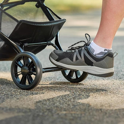Carlson Pet Stroller, Includes 360 Degree Front Wheel Swivel, Rear Wheel Breaks, Reflective Trim, Mesh Panels, Umbrella and Mesh Canopy, Folds Easily to a Fraction of its Size,Black