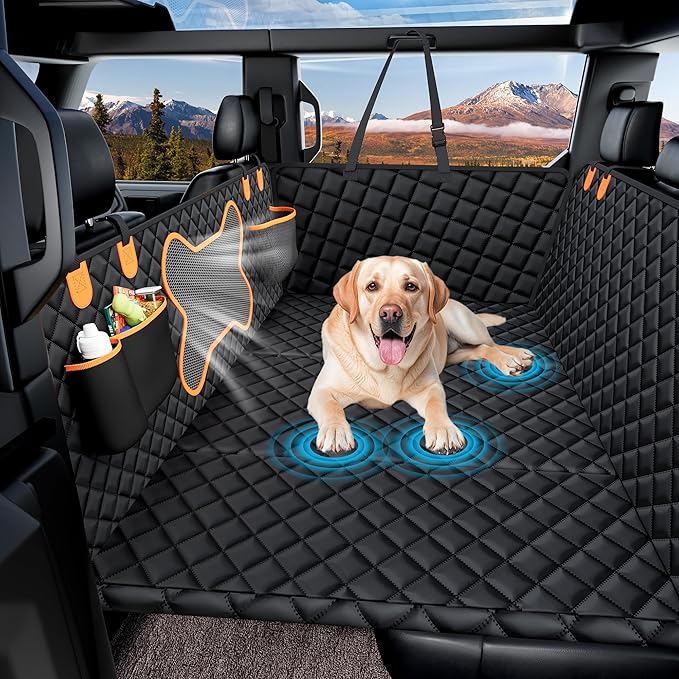 Dog Seat Cover for Cars & SUVs, LSize Dog Seat Cover for Back Seat for 2-4 Large Dogs, 400Lbs Capacity, Waterproof & Non-Slip Back Seat Protector