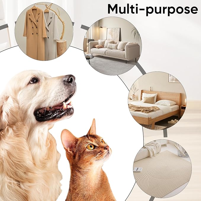 2Pcs Pet Hair Removal Gloves for Cats & Dogs，Reusable Pet Grooming Gloves for Furniture,Cars & Fabrics，Electrostatic Gloves Collect pet Hair in Neat Strips for Easy Clean