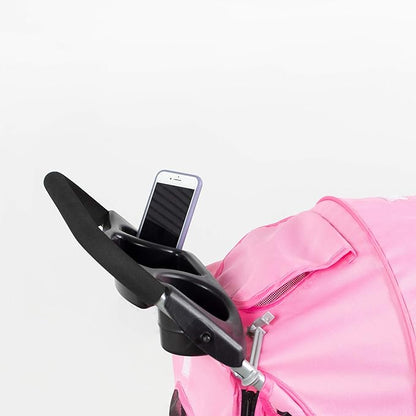 VIVO Pink 4 Wheel Pet Stroller for Cat, Dog and More, Foldable Carrier Strolling Cart, STROLR-V001N