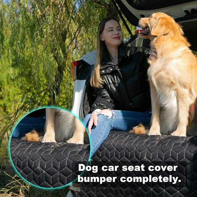 Meginc SUV Cargo Liner for Dogs,100% Waterproof Pet Trunk Car Seat Cover Mat with Bumper Flap Protector,Dog Protect Auto Carpet, Heavy Durable Pet Car Seat Protector for SUV CRV RAV4 Q5 CX5