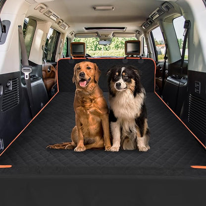 Cargo Liner for Pet, Water Proof Non Slip Durable Dog Cargo Cover Mat Universal for Cars Minivan with Bumper Flap Protector Black