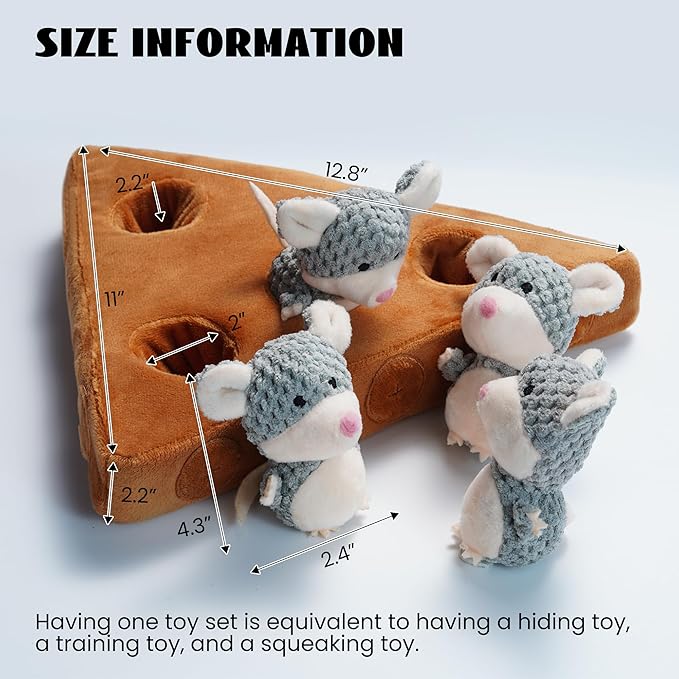 Nocciola Hide & Seek Interactive Dog Toys - Squeaky Toys for Small to Medium Dogs, Keeps Them Busy, Reduces Boredom