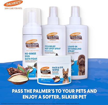 Palmer’s for Pets Face and Eye Dog Wipes with Cocoa Butter, Gentle Tear Stain and Facial Cleaning Wipes for Sensitive Areas and Daily Grooming Care, Unscented, 100 Count