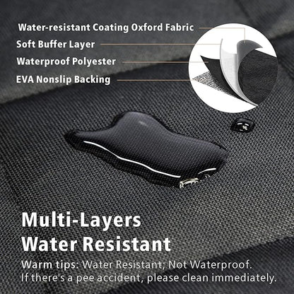 F-color SUV Cargo Liner for Dogs, Upgraded Extra Large Water Resistant Pet Cargo Cover Dog Seat Cover Mat for SUVs with with Bumper Flap for Full-Size SUVs Vans, Black