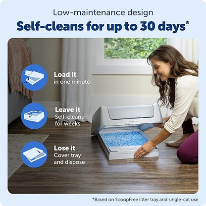 PetSafe ScoopFree Crystal Pro Legacy Self-Cleaning Automatic Litter Box - Top-Entry Motion-Sensing Cat Box with Integrated Health Counter - Includes 1 Disposable Crystal Litter Tray