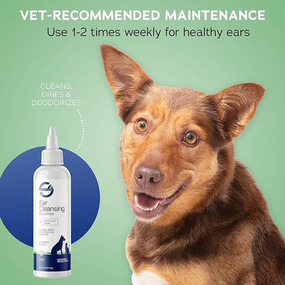 Stratford Pharmaceuticals Ear Cleaner & Drying Solution for Dogs & Cats w/Aloe Vera to Wash Debris, Wax, Odor & Irritation Relief, Sweet Pea Vanilla Scent, 8 oz